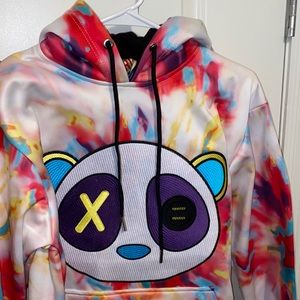 Retro Label Bear Hoodie Multi Color White